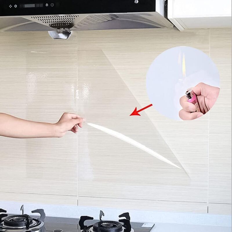 Oil-Resistant Waterproof Vinyl Roll, 45 × 500cm, Transparent Self-Adhesive Film for Kitchen Wall and Furniture Protection, Decorative Film — image 2