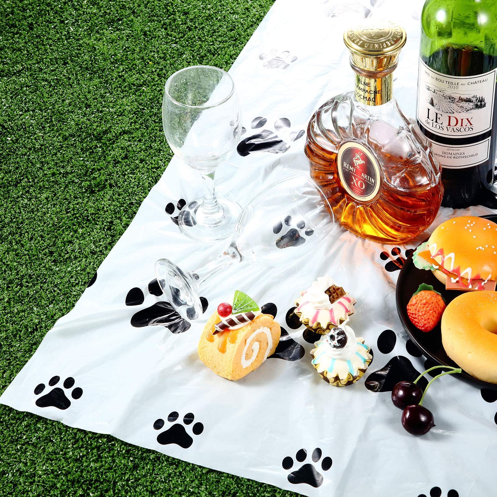 2 Pieces Puppy Paw Print Plastic Tablecloth Disposable Table Cover Puppy Themed Birthday Party Decorations for Dog Party Supplies โ image 3