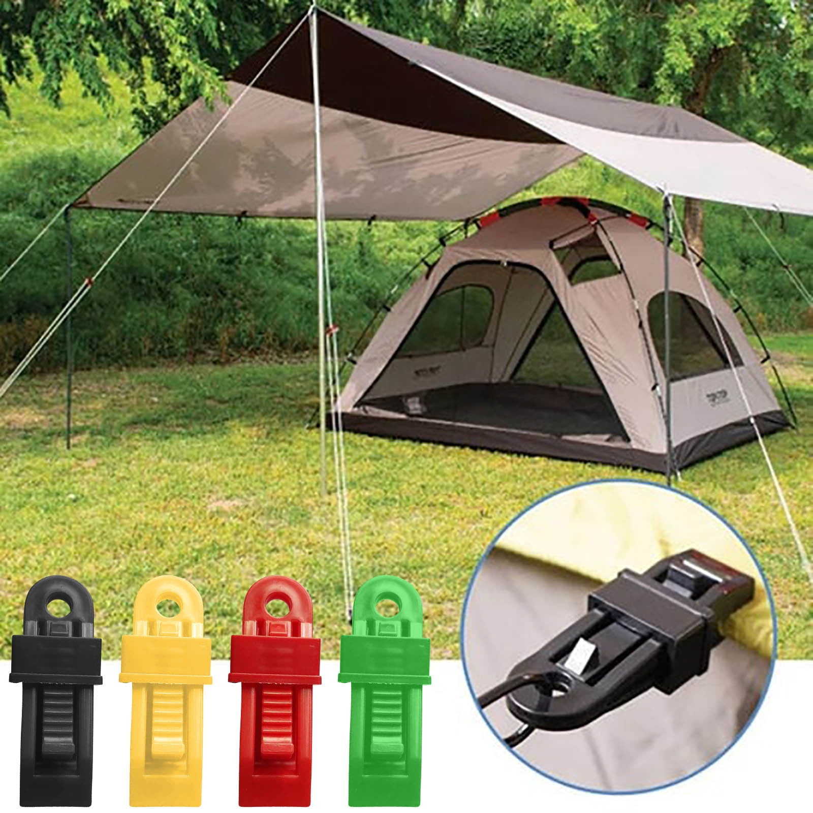 Tarp Clips, Heavy Duty Lock Grip, Reusable Tarp Clamps for Secures Outdoor Camping, Awnings, Car Covers, Swimming Pool Covers, Black โ image 3