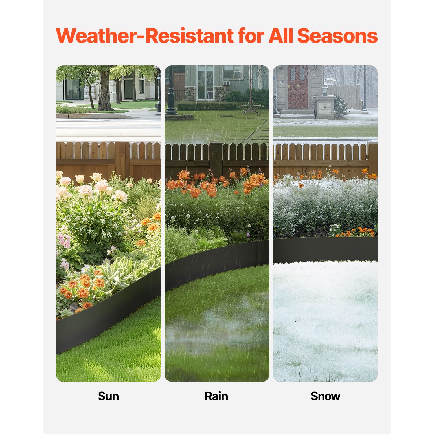 Steel Landscape Edging, 3 Packs 1016 × 203 mm Rust-Resistant Metal Landscape Edging, Bendable Garden Edging Border, Heavy Duty Lawn Edging, Easy-to-Install — image 3