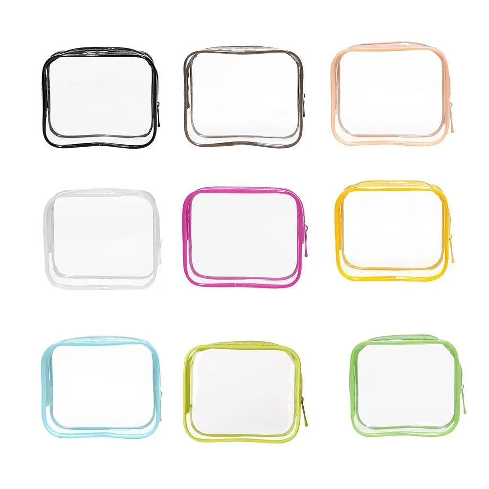 4pcs Durable PVC Cosmetic Bags Easy to Clean Multiple Sizes and Colours 9 Shades - 4pcs-Banana โ image 3