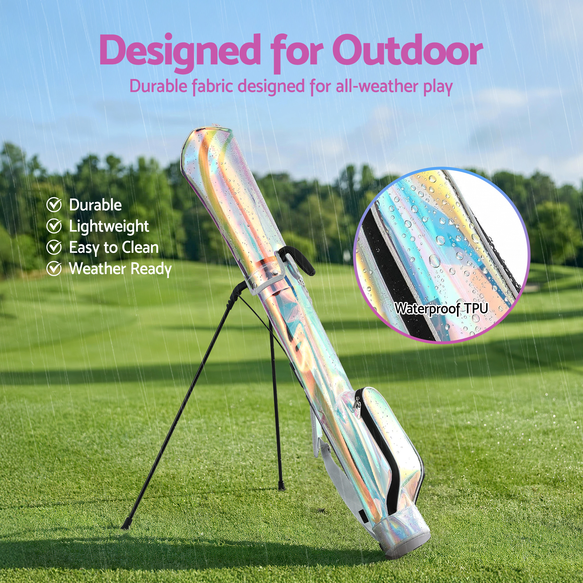 Everfit Golf Stand Bag Lightweight Sunday Pitch And Putt Bag Holographic โ image 6