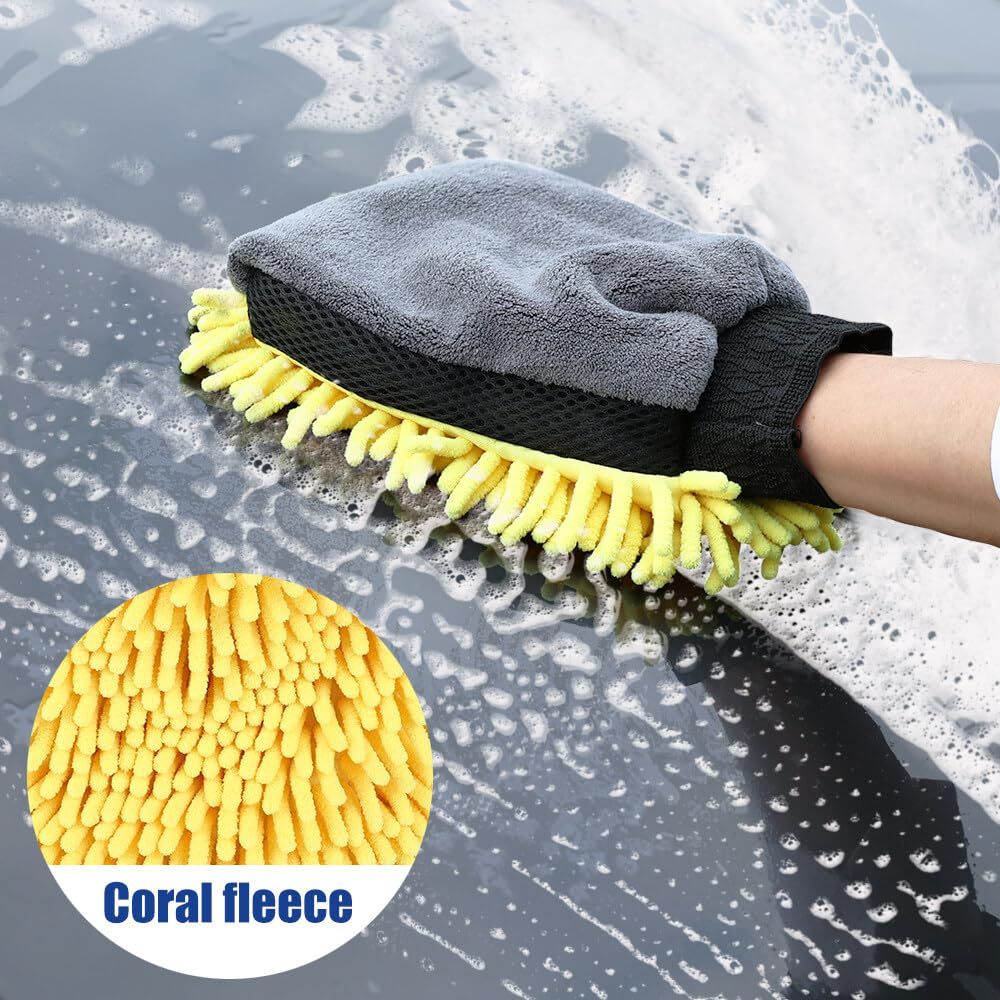 1 Pair Advanced Car Wash Mitt, Microfiber Wash Mitt, Car Wash Sponge - Wash Glove - Microfiber Mitt — image 4
