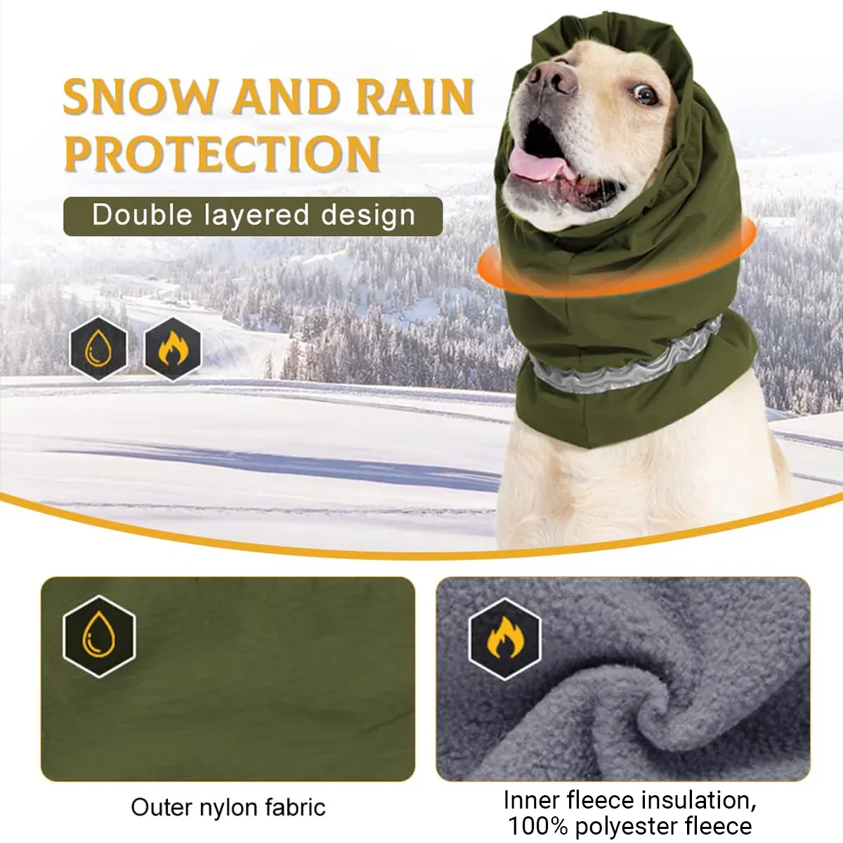 Winter Dog Head Cover Dog Scarf Set Cold Proof Warm Soft for Dogs Outdoor Use - L — image 5