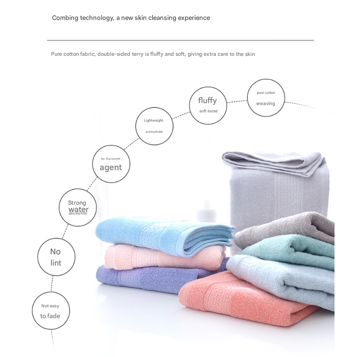 Light Grey Luxury 6-Piece 100% Cotton Towel Set - 2 Bath Towels, 2 Hand Towels, 2 Face Towels โ image 3