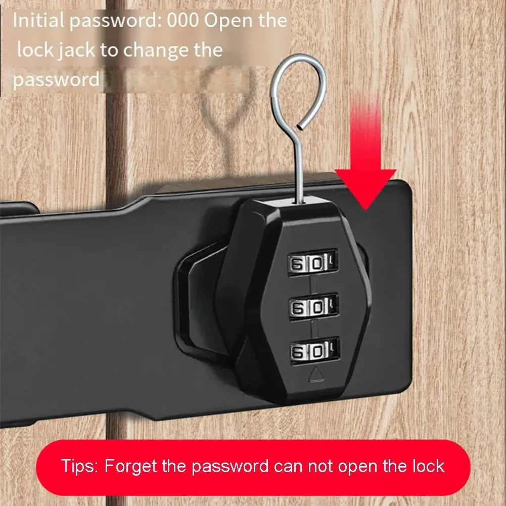 1 pcs Password Rotary Hasp Locks, Collapsible File Cabinet Lock Desk Drawer Lock, for 90 Degree and 180 Degree Drawers,Doors, Flip Barn Door, Outdoor (Black โ image 4