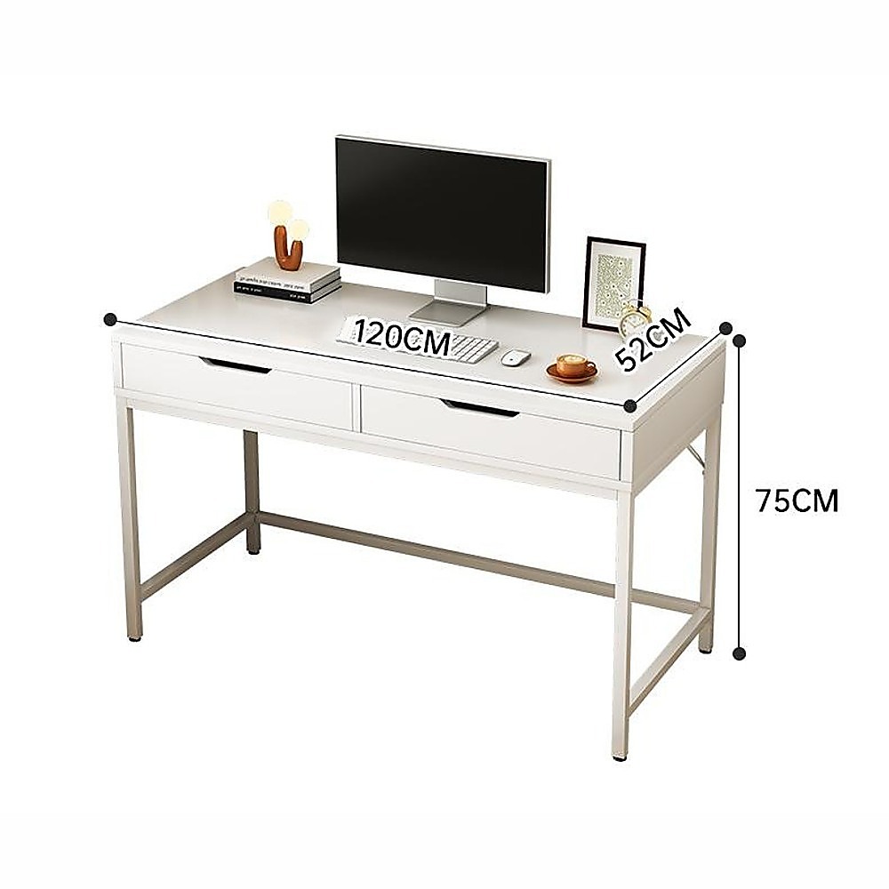 White Computer Desk – Modern PC Laptop Table for Gaming, Home Office, or Study Space Furniture — image 6
