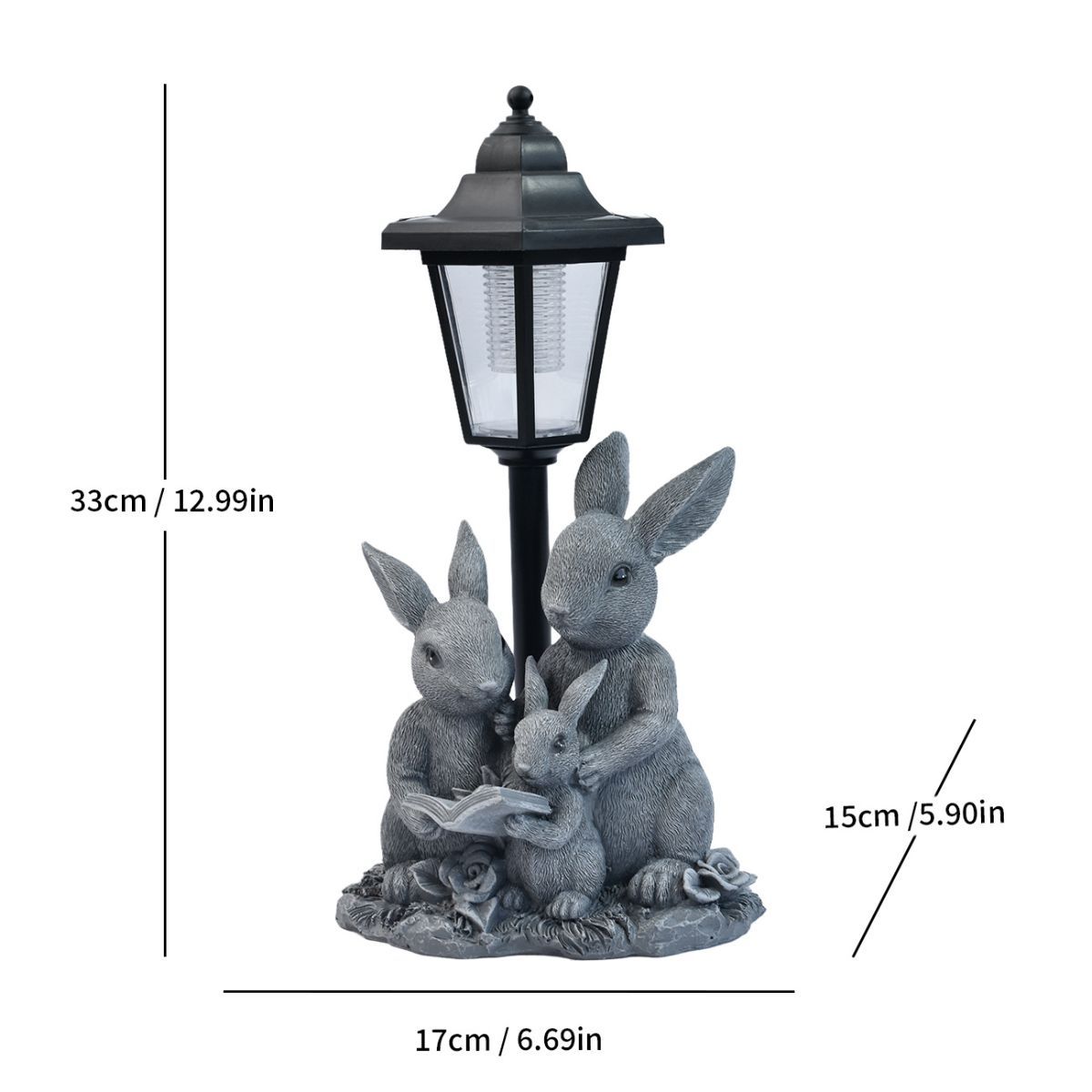 Resin Couple Goose Solar-Powered Outdoor Lamp Garden Sculpture Outdoor Decor - Multi-color - Size 5 — image 5