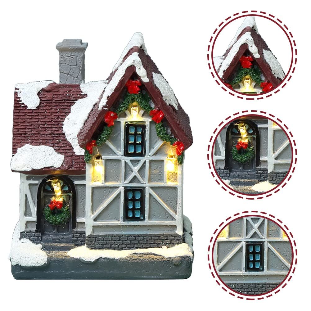 Christmas Lighted House LED Xmas Village House Desktop Ornament Table Centerpiece Adorn Place it on your tabletop, fireplace โ image 5
