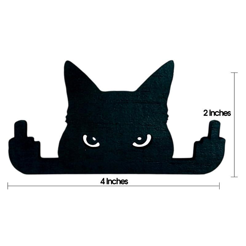 Black Cat Decor Ornament - Funny Cat Wall Art Figurine - Perfect Black Cat Gifts for Desk Display - Artistic Cat Gift and Black — image 3