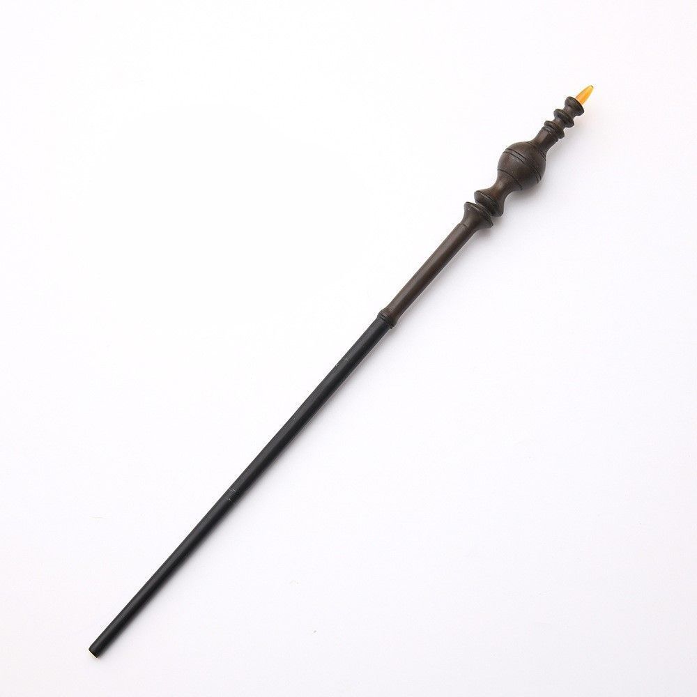 Stately Resin Magic Wand With Reinforced Metal Core, Academic Themed Cosplay Ornament, Style 14, Black Gold Stamping Ribbon Gift Box
