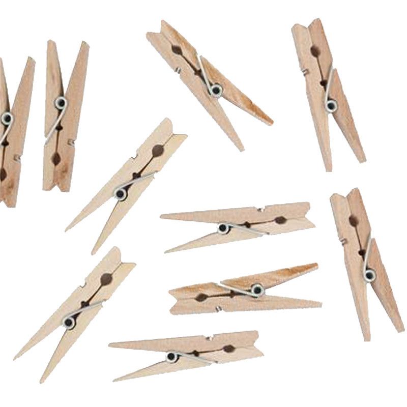 Wooden Craft Clips, Mini Photo Paper Peg Pin Graft Clips, Large Wood Clips for Laundry Clips DIY Art Craft Photo, 100 Pieces (3.5 cm) — image 4