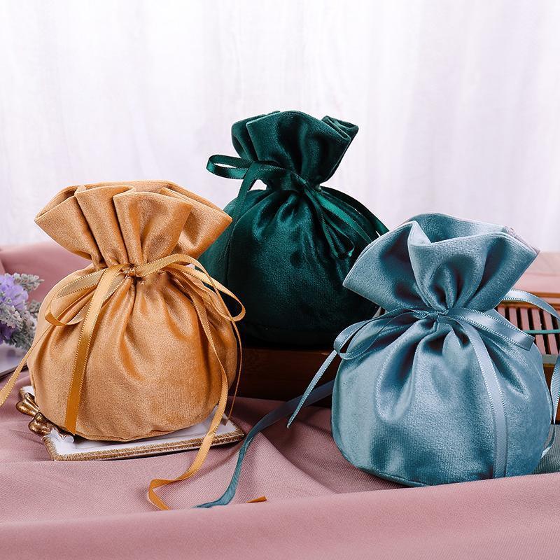 6PCS Velvet Cloth Drawstring Bags Gift Bag Jewelry Ring Pouch Earring Favor - Dark Blue-6PCS — image 3