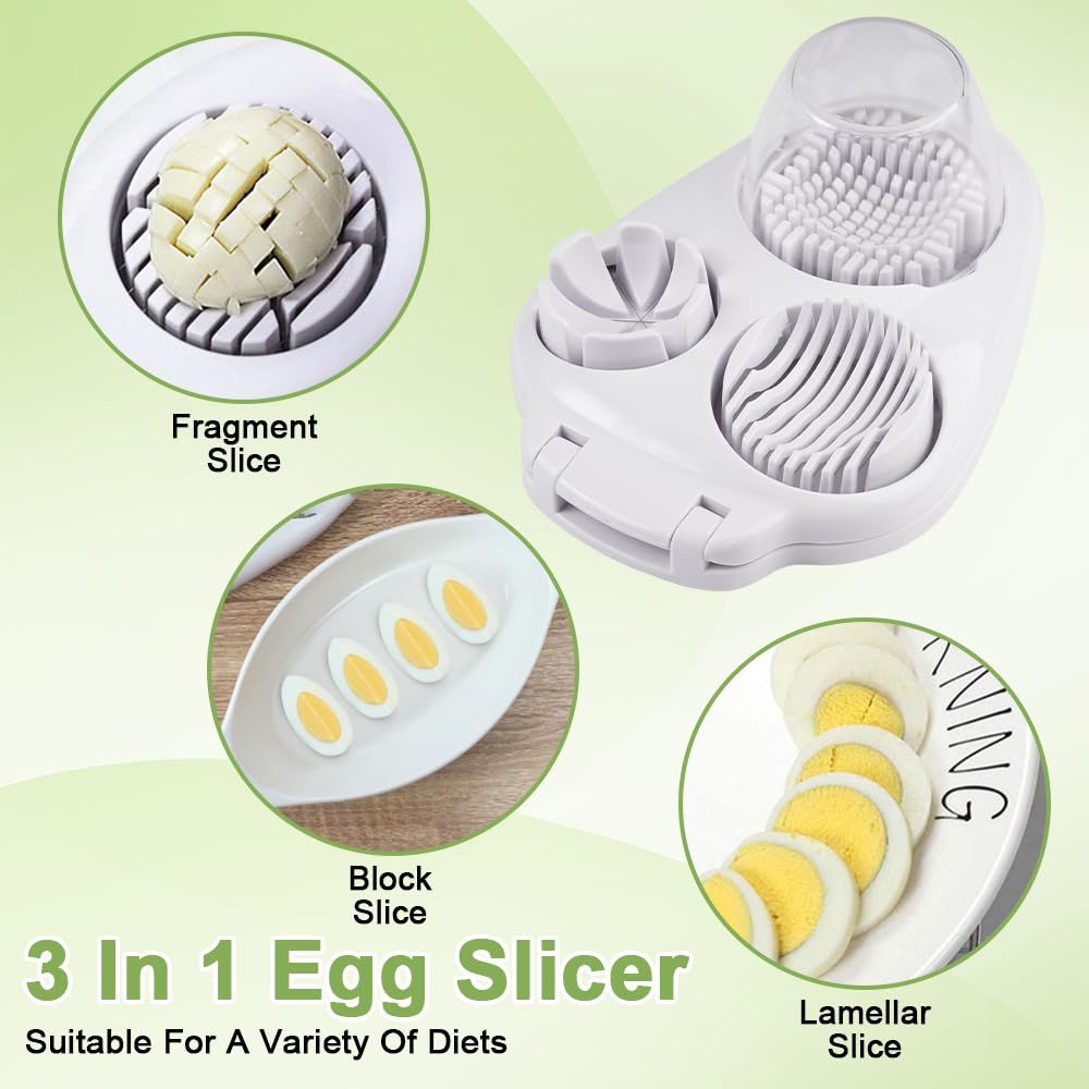 Egg Slicer for Hard Boiled Eggs - 3 Slice Modes Egg Cutter, Heavy Duty, Stainless Steel Dicer - Kitchen Chopper Tool for Strawberry, Mushroom, Grape, Cherry — image 4