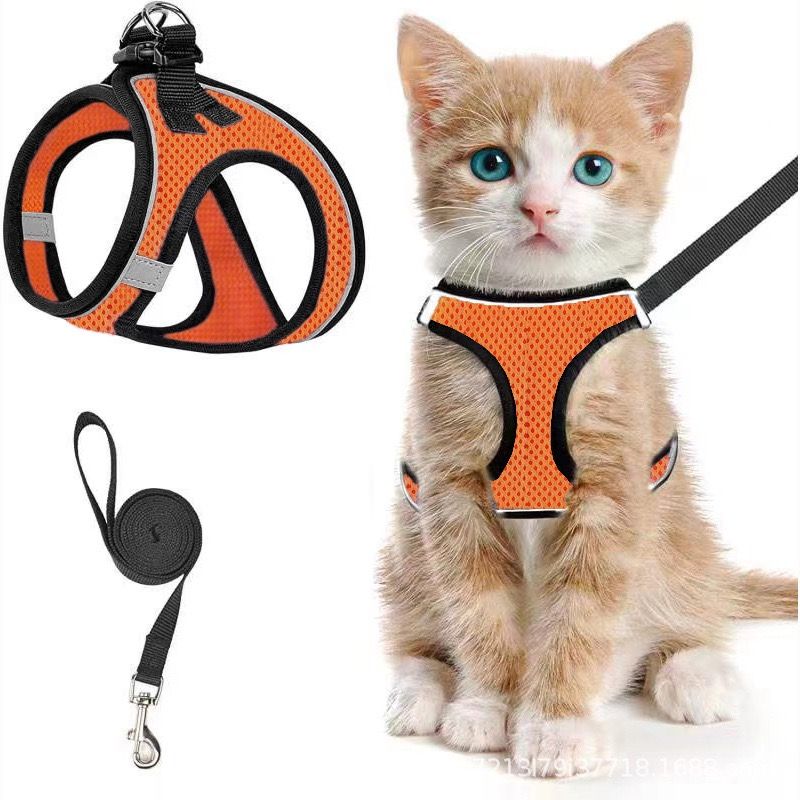 Escape-Proof Cat Harness and Leash Set with Reflective Soft Mesh Vest for Safe Outdoor Adventures with Your Feline Friend (M, Green) — image 2