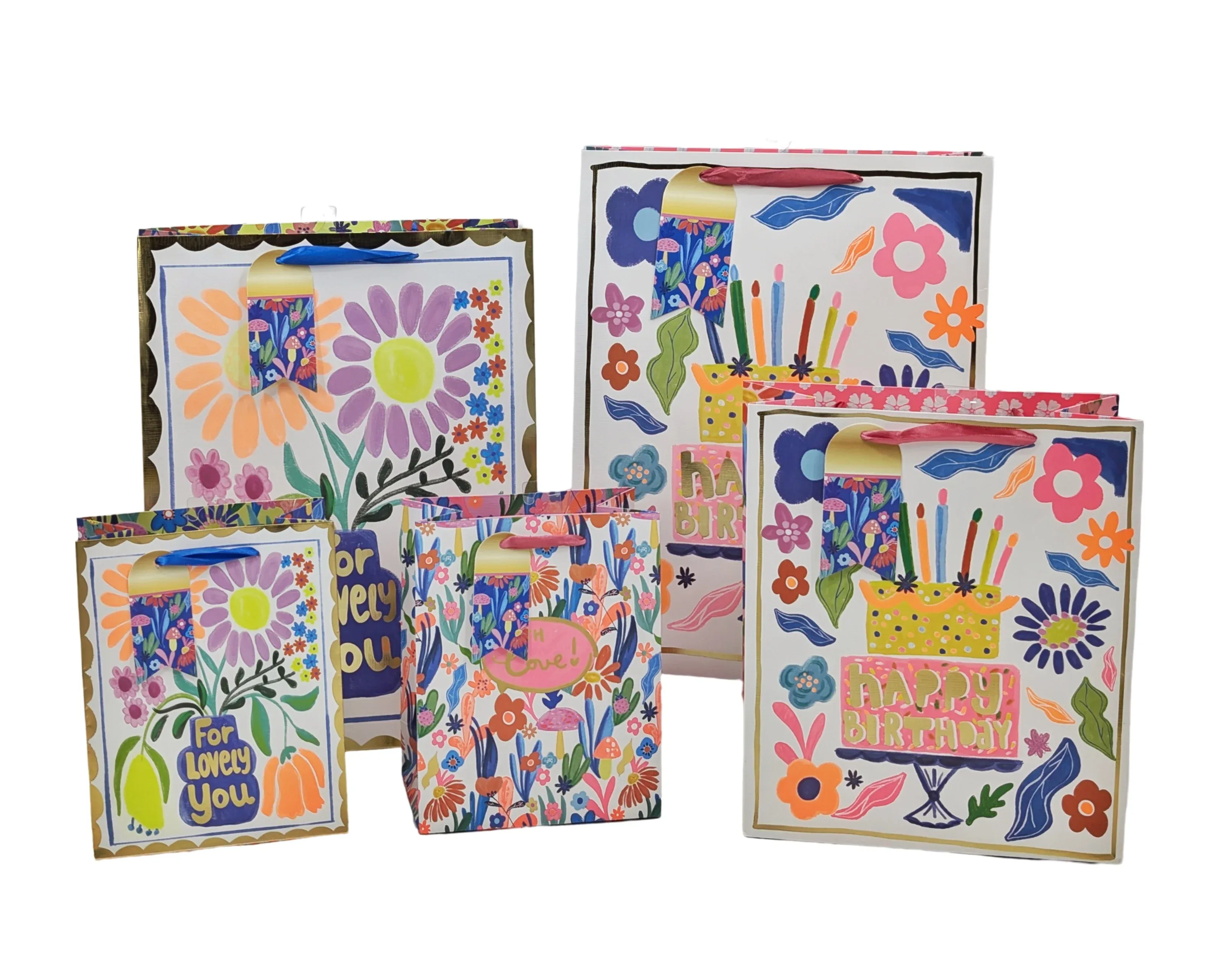 bulk 24 Medium Vigorous Flowers Gift Bag Assort 23cm — image 2