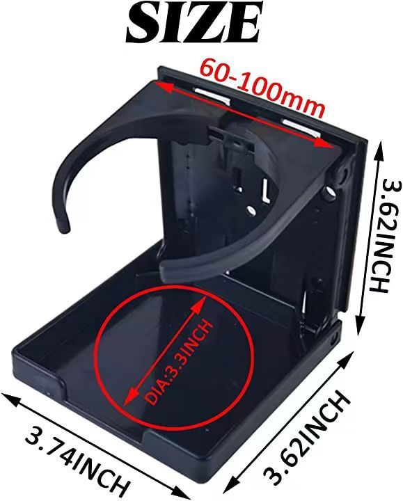 2pcs Adjustable Folding Drink Holder Fit Most Size Mugs Bottle Wall Cup Holder Car Water Bottle Holder for Trucks, Caravans -Black โ image 5