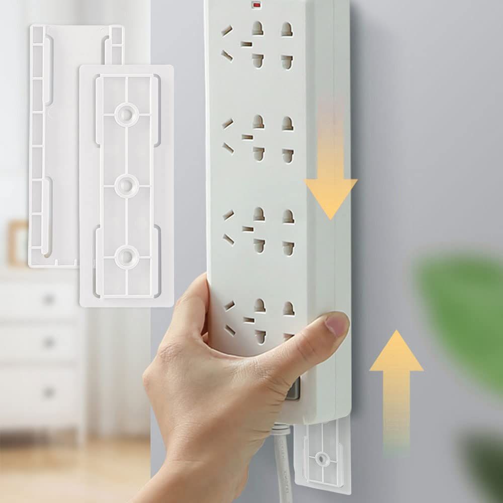 Adhesive Punch Free Socket Holder, Mountable Plug in Socket Fixer Bracket Self Adhesive Desktop Socket Fixer (4 Color, 4PCS) โ image 2