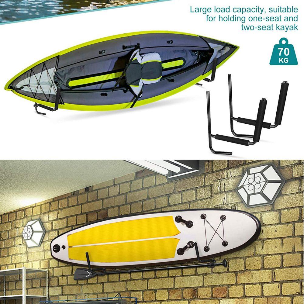 2Pcs Kayak Wall Rack Carrier Canoe Paddle Surfboard Holder Wall Mount Shelf โ image 2