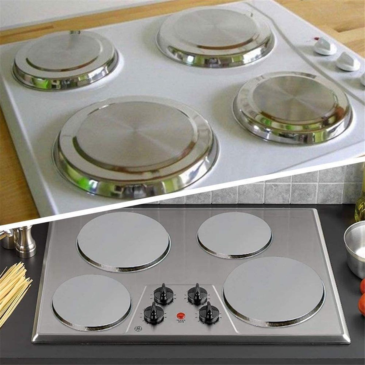 Stove Top Cover, Stainless Steel Hob Cover Protector Lid Set for Electric Cookers Decor (Set of 4) — image 3