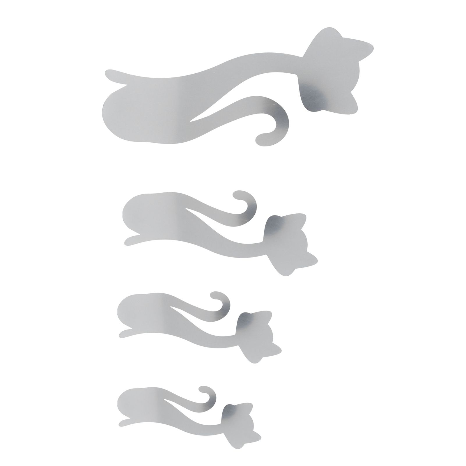 Cat Shape Mirror Wall Stickers Home Living Room Bedroom DIY Wall Art DecorationsSilver — image 6