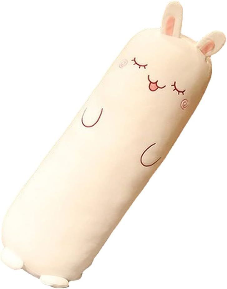 Long-Shaped Pillow Plush Pillow Hugging Pillow Soft Pillow Sleeping Pillow Gift - Beige - Size 27in