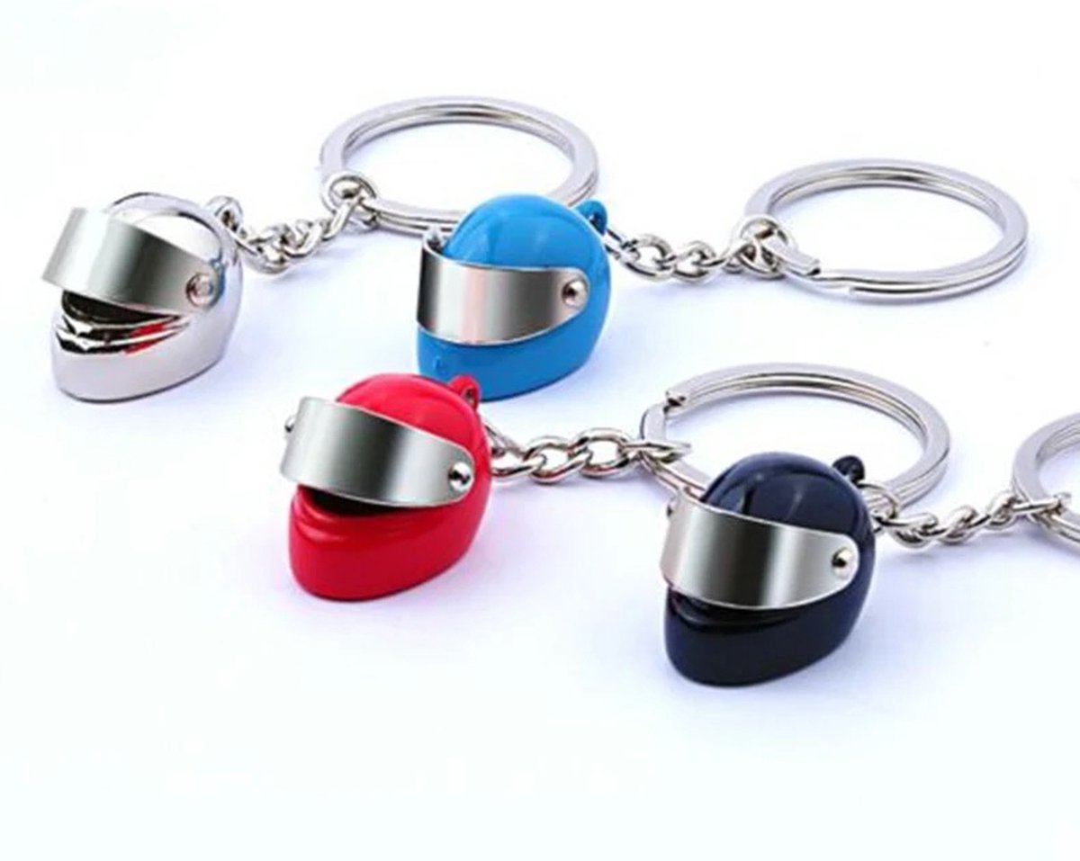 Motorcycle Helmet Keychain | Scooter Helmet Key Holder | Full-Face Helmet Keychains | Red — image 3