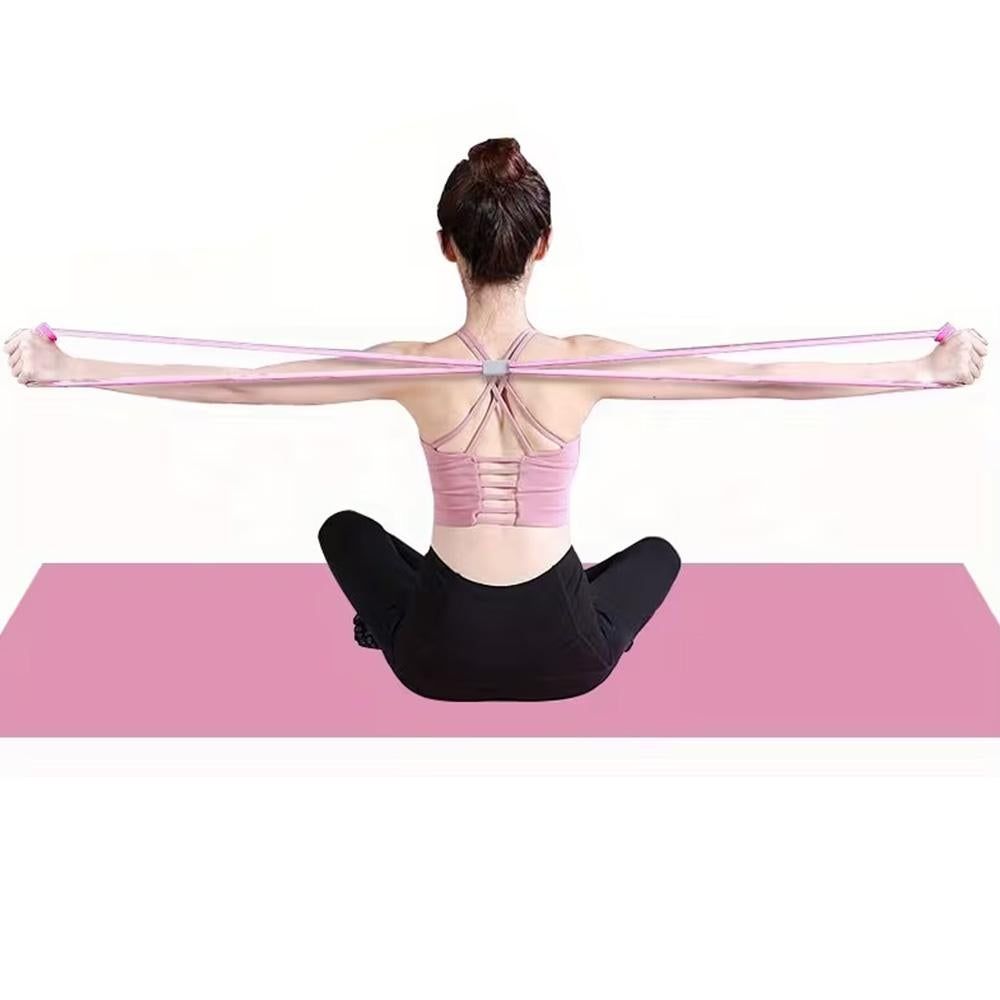 6 Tube Pedal Ankle Puller Fitness Exercise Rope with 8 Shape Resistance Band - Pink — image 4