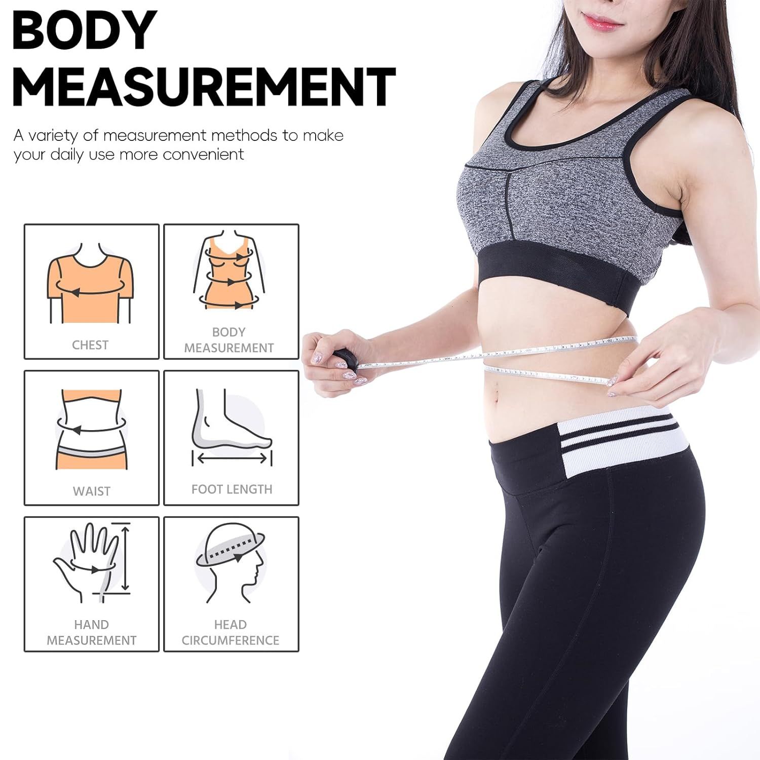 1 Pack Soft Tape Measure Retractable Measuring for Body Fabric Sewing Tailor,Black Sewing Tape Measures,Small Push ButtonDouble Scales Rulers 79-inch 2 — image 5