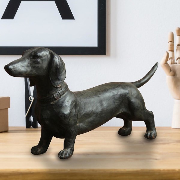 Resin Dachshund Ornament Dachshund Statue Ornament Dog Antique Collectible — image 3