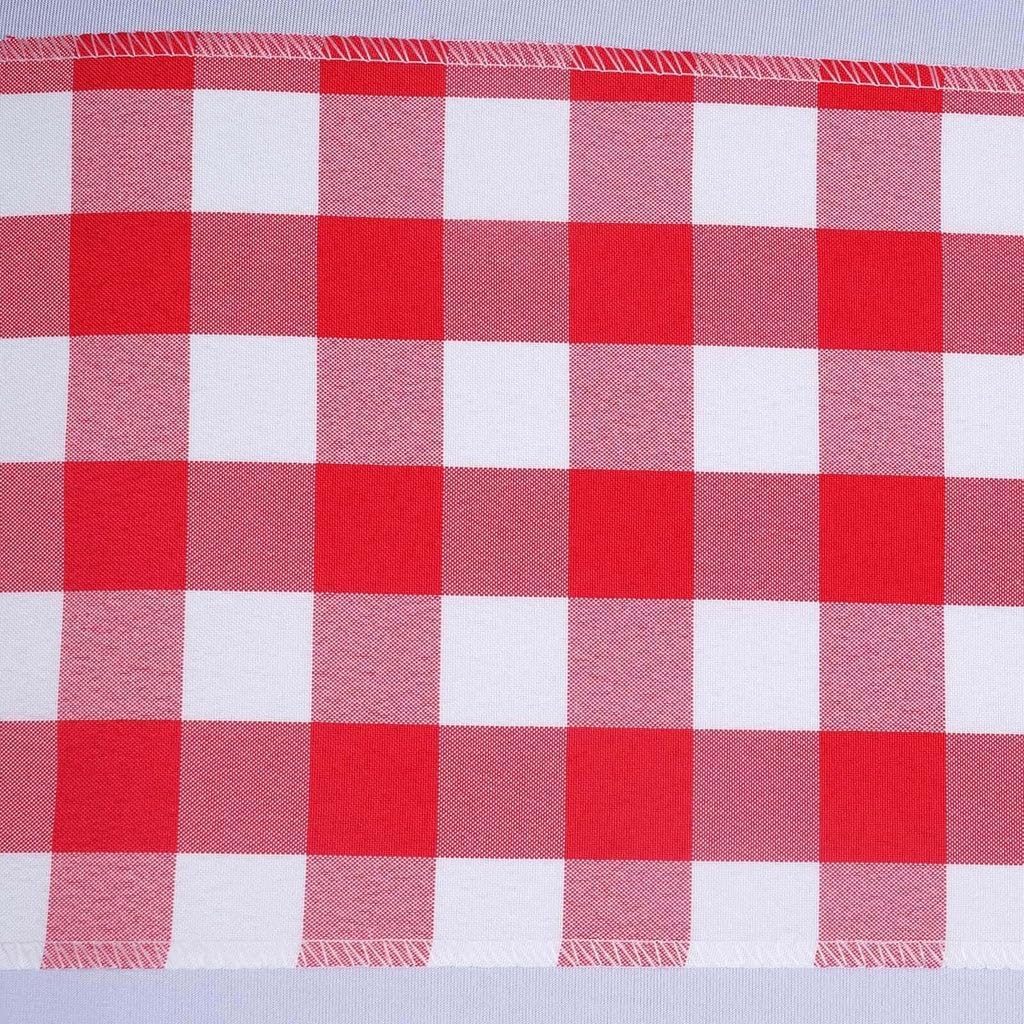 Efavormart 25 PCS Red/White Gingham Polyester Chair Sash Bowtie for Wedding Events Chair Bow Sash Party Decoration Supplies — image 2