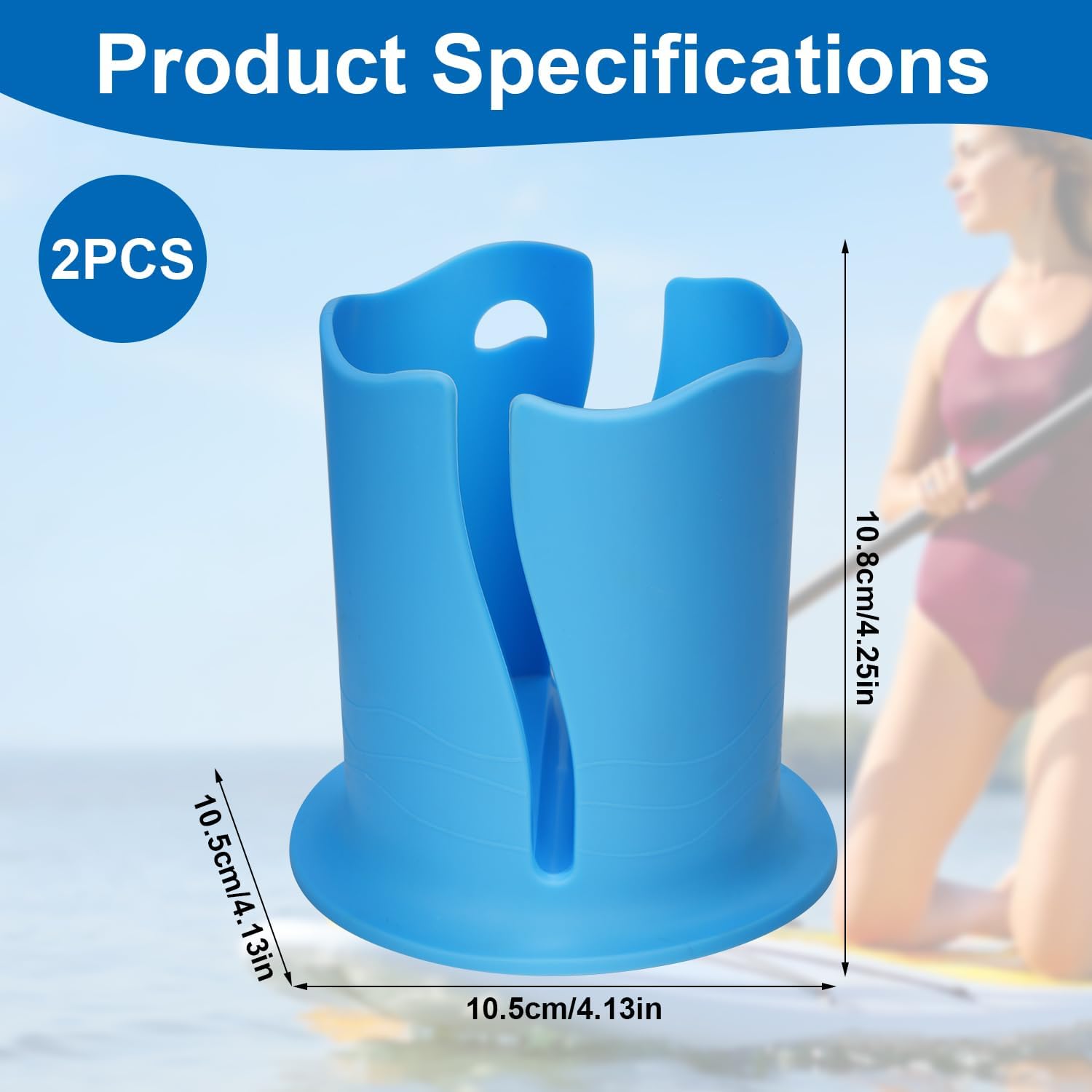 2pcs Paddle Board Cup Holder, Universal Kayak Drink Holder Multifunctional Anti-Toppling Paddleboard Cup Holder Surfboard Water Bottle Holder for Outdoor — image 2