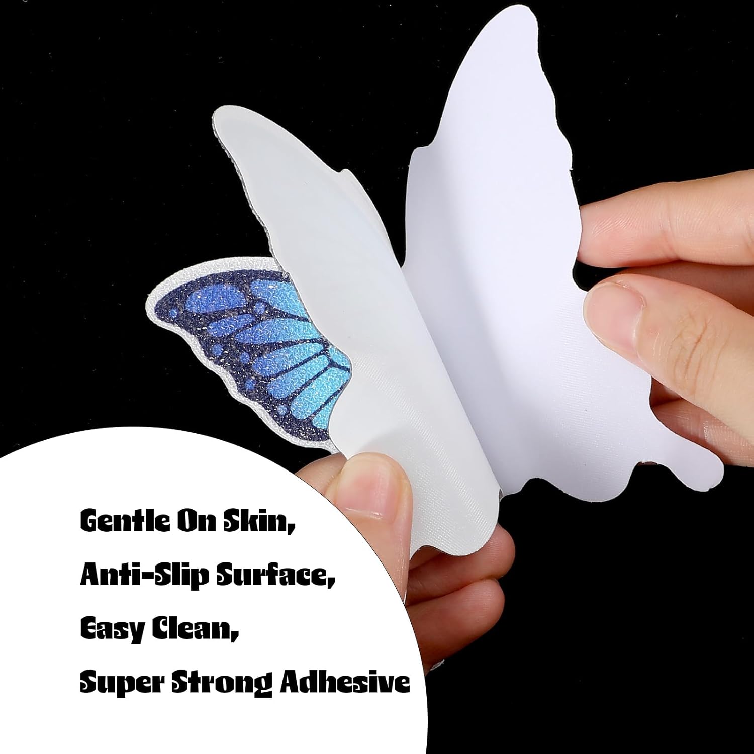 20 PCS Butterfly Non Slip Bathtub Stickers, Adhesive Anti Slip Decal Treads for Shower & Bath Tub with Scraper for Safety Bathroom Tubs, Shower Floor — image 5