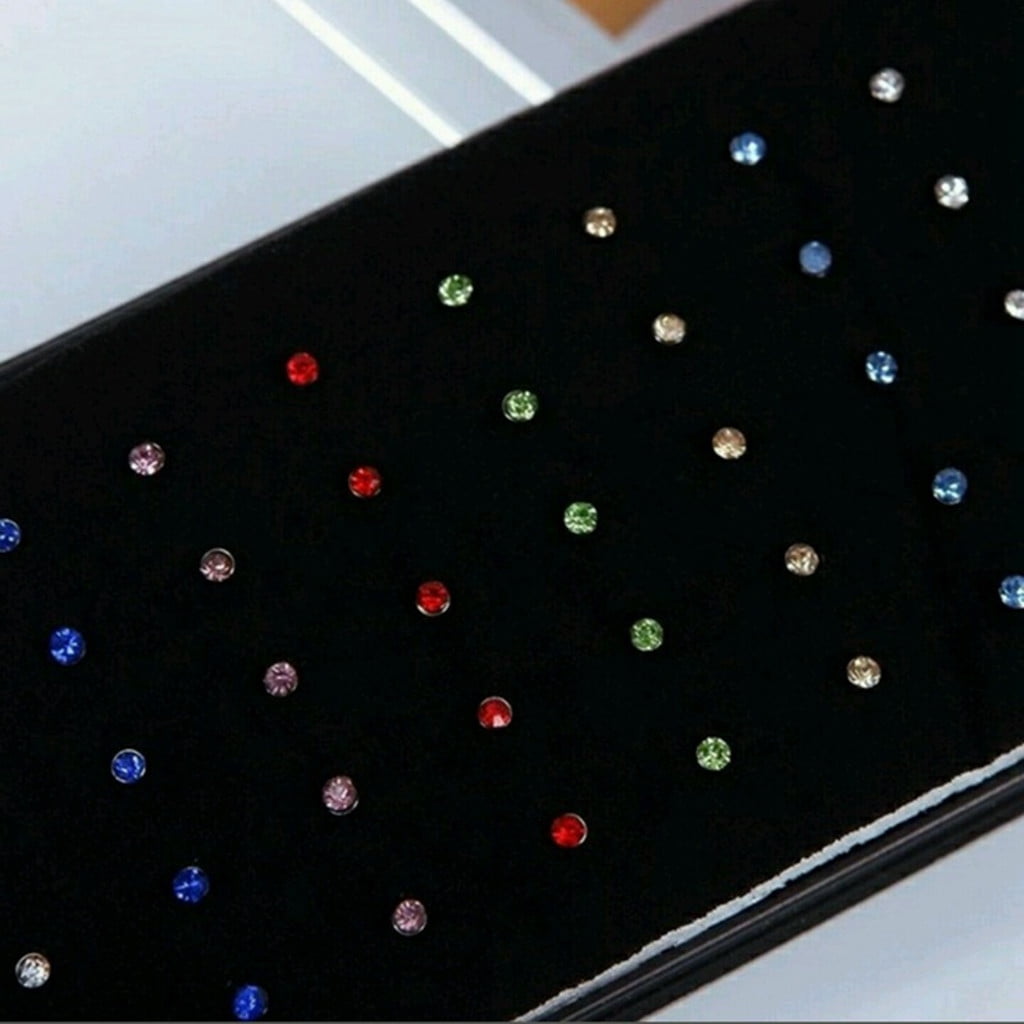 Nose Rings Studs for Women Men,Straight Surgical Stainless Steel Small Nose Studs Pin,Hypoallergenic Tiny Nose Piercing Jewelry,Crystal Gem Piercing โ image 3