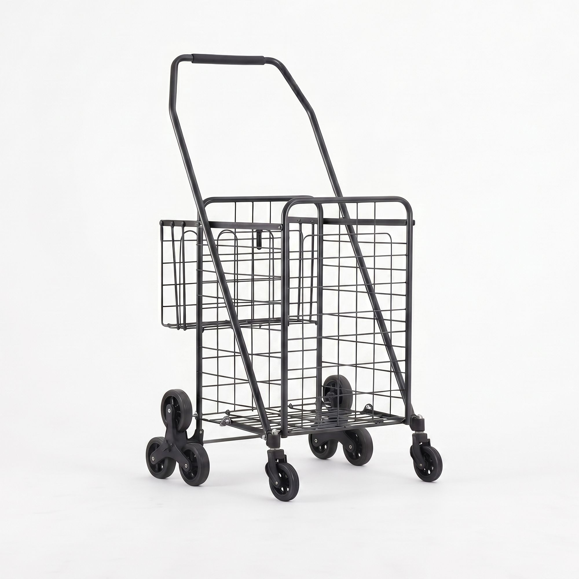 Emajin Shopping Trolley Cart Folding Aluminium Utility Cart Black — image 4