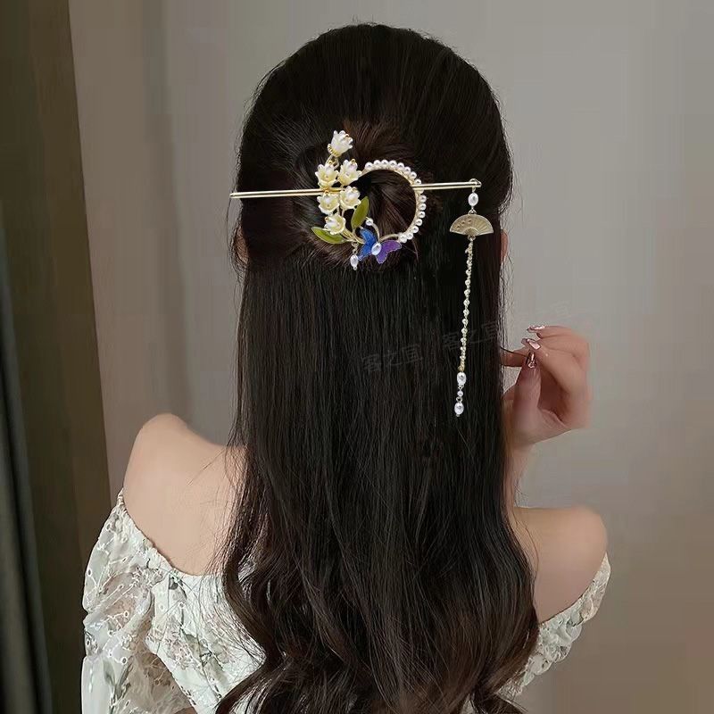 Chinese Hair Accessories Hanfu Chinese Hair Comb Pin Chinese Hair Flower Tassel Chinese Hair Accessories Traditional — image 3