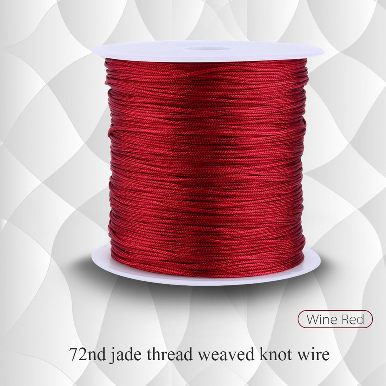 100M X 0.8mm Nylon Chinese Knot Cord Rattail Macrame Thread String Burgundy — image 2