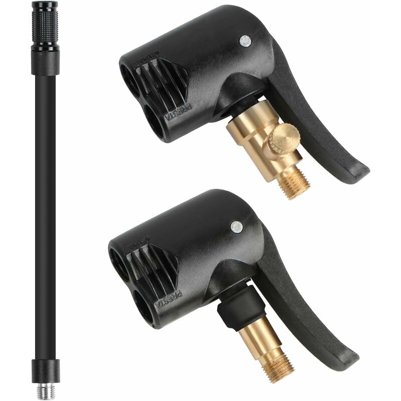 2 pcs Car Tire Valve Adapter, Inflator Nozzle, Adapter, Threaded Replacement Pump Head With Double Valve, For Car