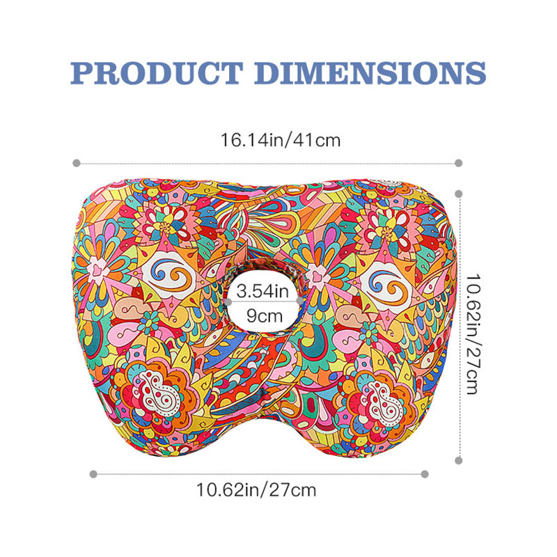 Cashew blossoms Hollow Ear Support Pillow – Adjustable Side Sleep Neck Cushion with PP Cotton Filling and Breathable Fabric — image 6