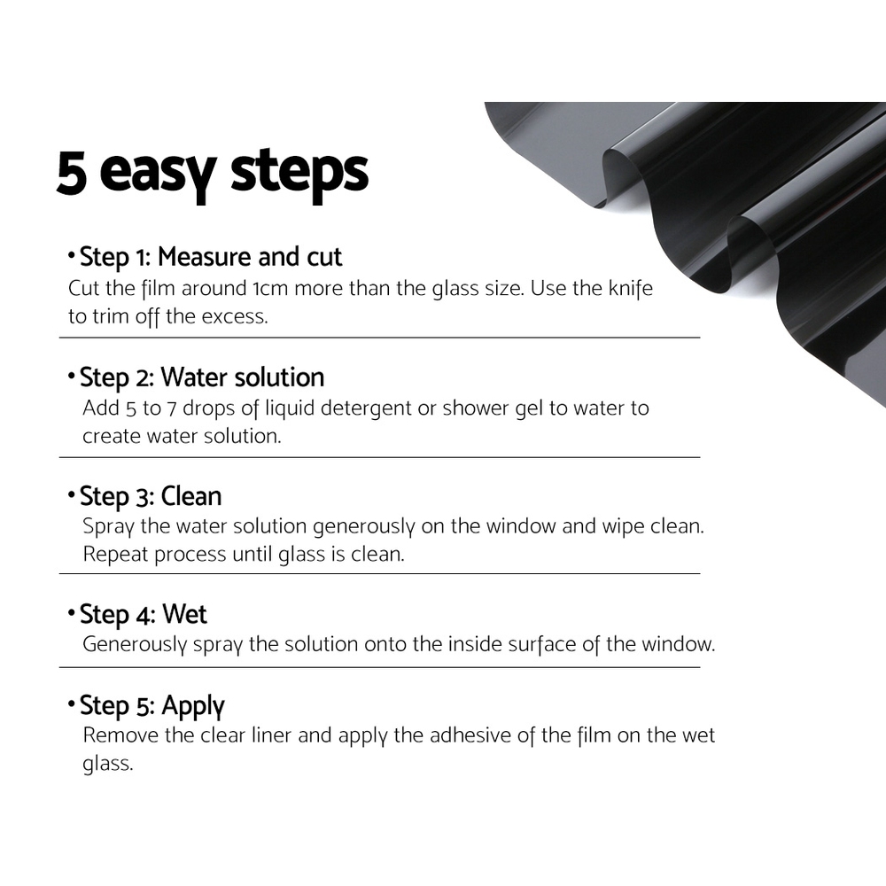 Giantz Window Tint Film Black Roll 15% VLT Home 152cm X 30m Tinting Tools Kit โ image 6