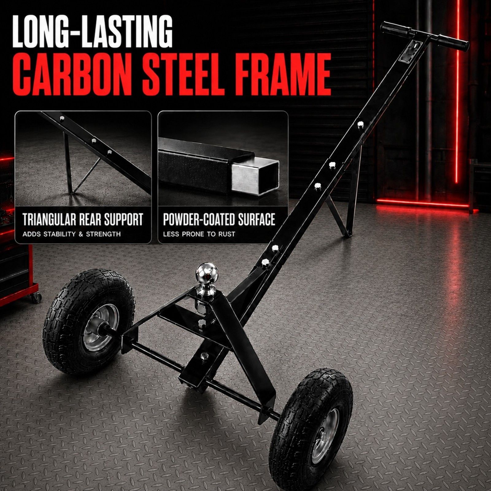 600lbs Trailer Dolly with 48mm Ball Solid Tires Portable Tow Dolly Wheel Tow — image 4