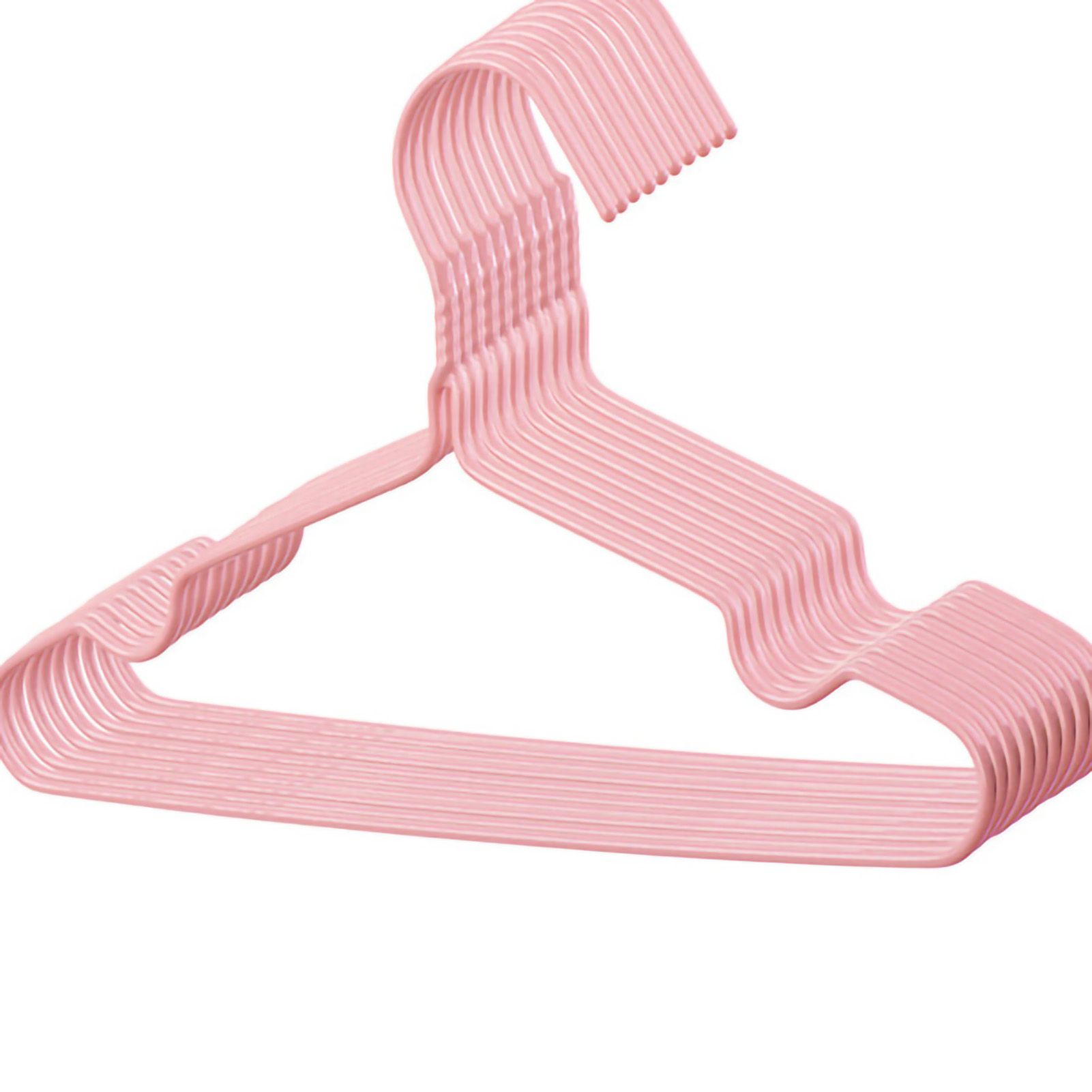 10Pcs Seamless Clothes Hanger Wet Dry Use Anti Deformation Anti Slip Colored Clothes Hangers for Home Dorm Nordic Powder 30cm — image 3