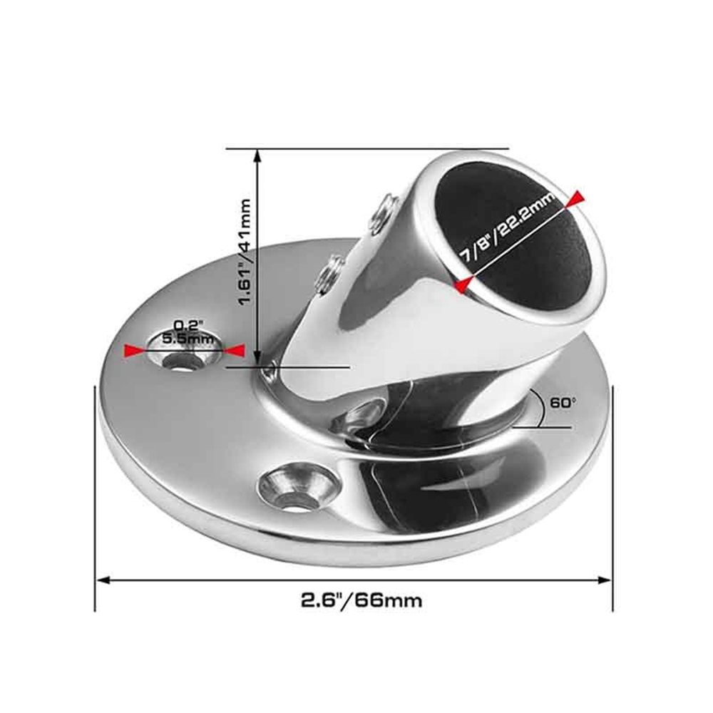 4 pack Boat Hand Rail Fitting Heavy Duty 316 Marine Round Base with Screws, Hand Rail Fitting Rail Tube Stanchion Base Column Accessories โ image 5
