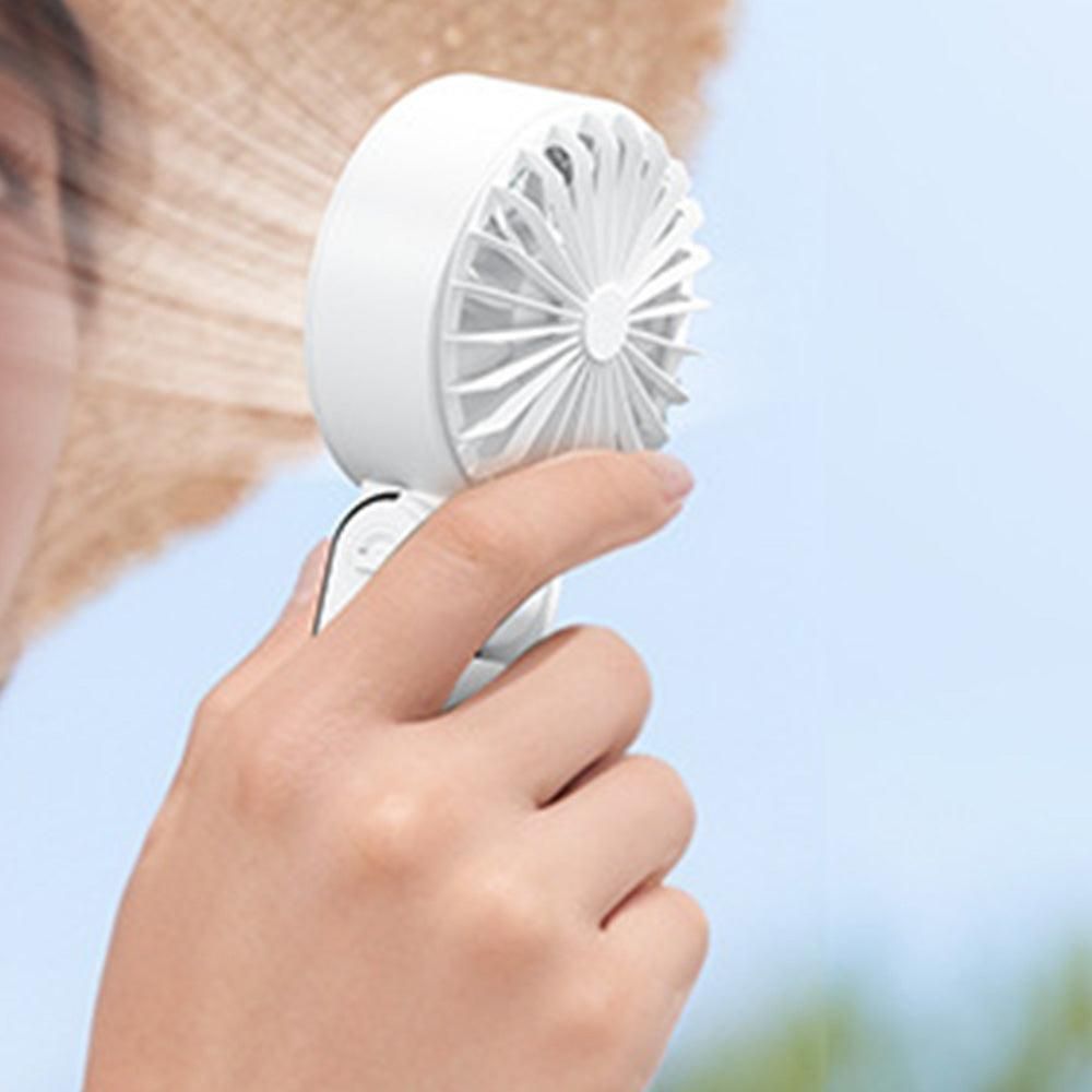 Handheld Foldable High-Speed Fan - Portable for Travel Outdoor Home and Office Off White โ image 3