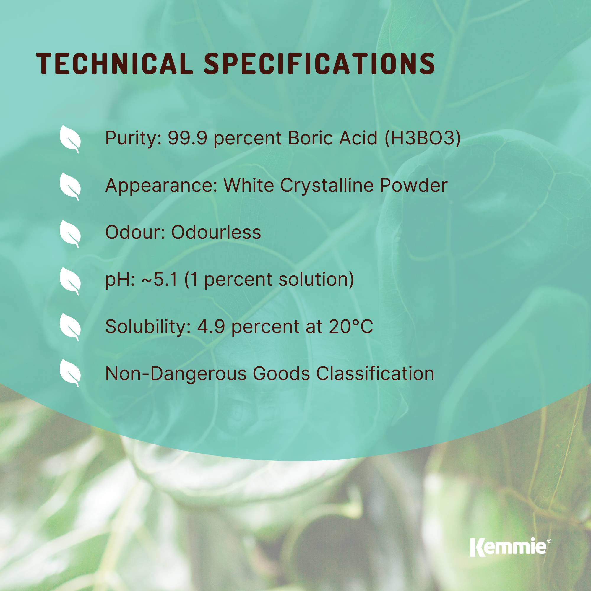 Kemmie 4.9Kg Boric Acid Powder 99.9% Pure Tub - Soluble Orthoboric Acid H3BO3 — image 5