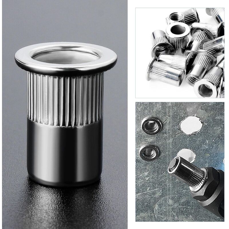 100 pcs M6 Stainless Steel Rivet Nuts Flat Thread Rivet Nuts — image 4