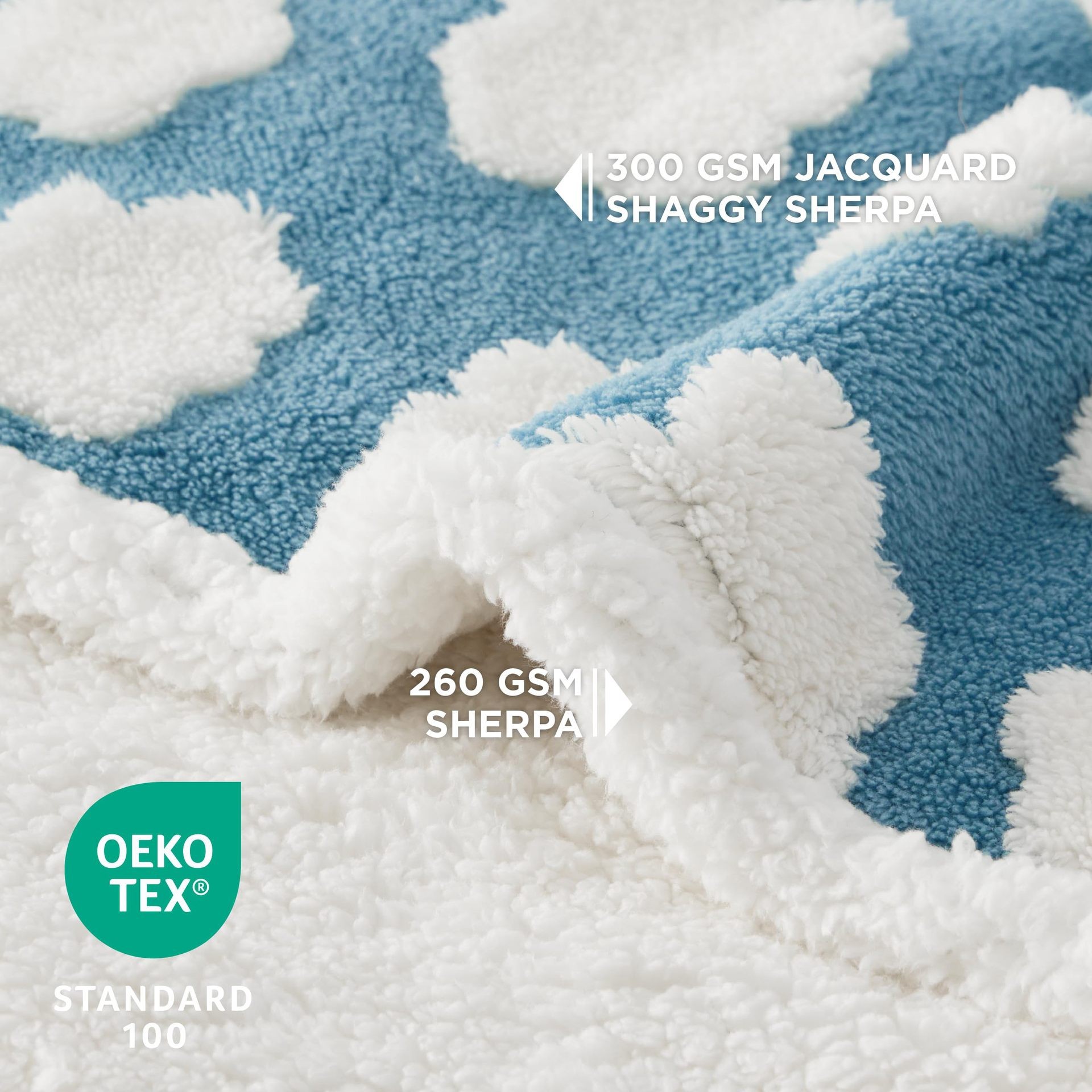 Waterproof Soft Sherpa Fleece Pet Blanket (Green Floral) - Reversible Thickened Furniture Protector for Dogs & Cats 100 x 130 CM โ image 2