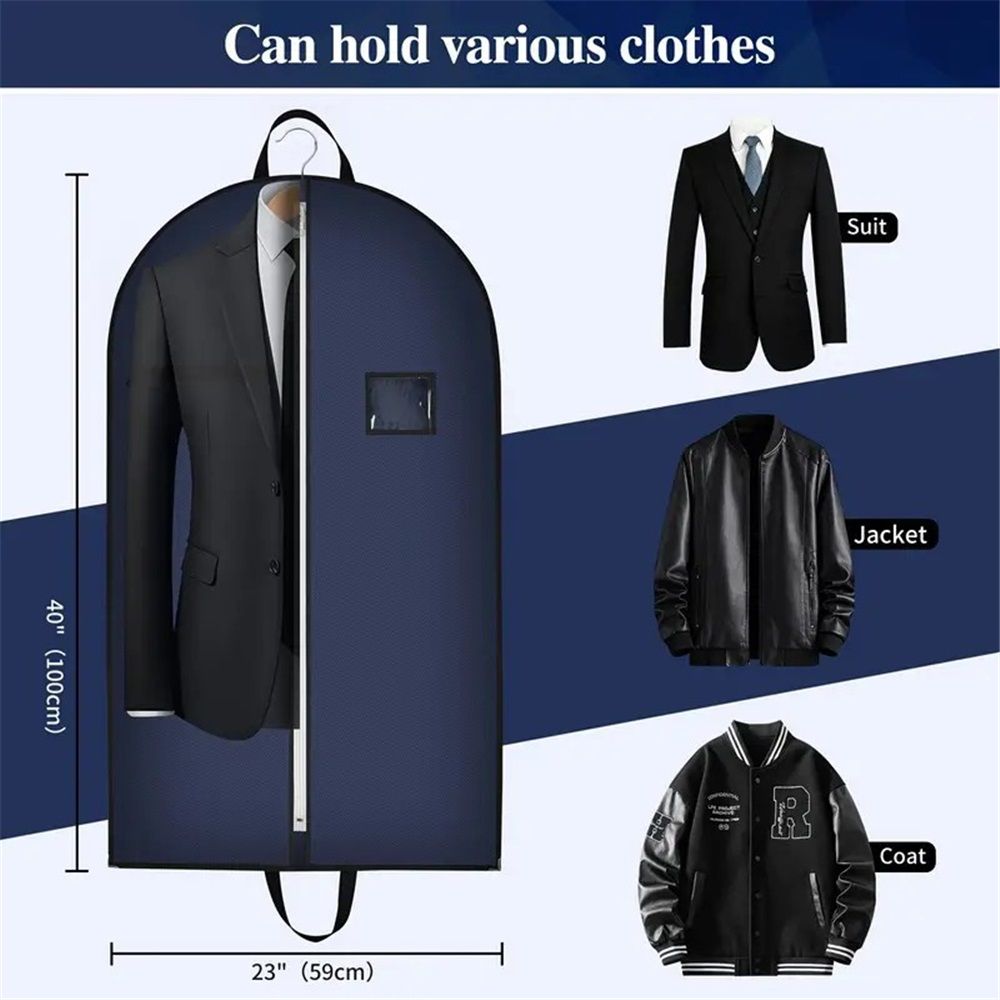 2 pack 40-inch Suit Bag Garment Bag for Travel and Storage, Garment Bags for Hanging Clothes with Zipper and Visible Transparent Window, Black — image 3