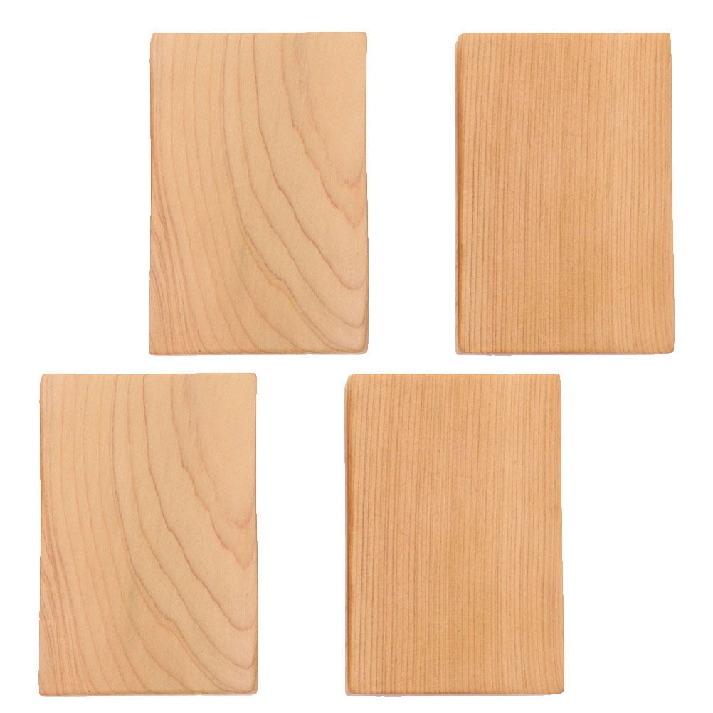 4pcs Rectangule Wooden Board Thicken Blank Unfinished Wood Cutout Smooth Cutting Plaque For DIY Crafts Project 6 × 4 × 1.2cm Light Brown — image 2