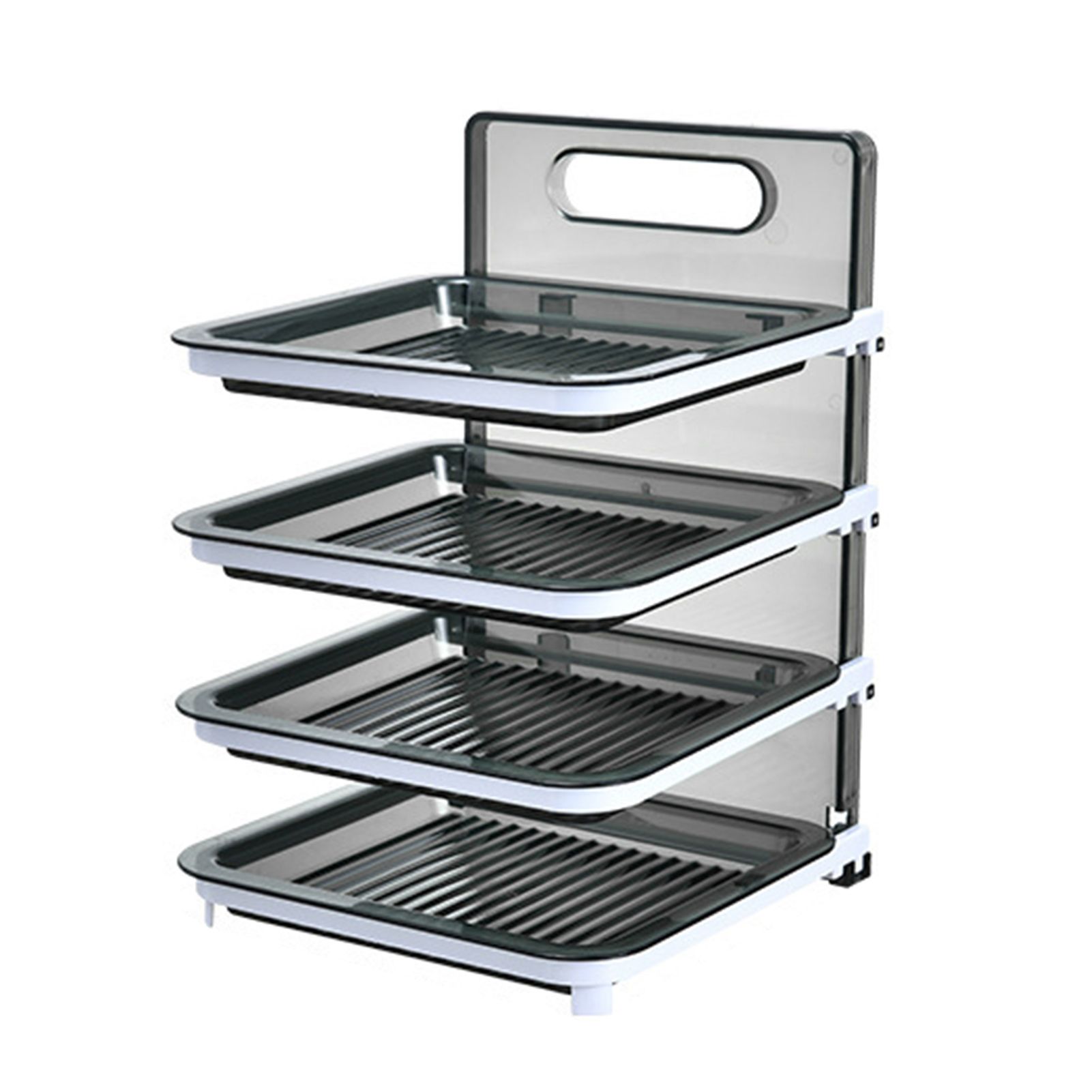 Wall Mounted Food Sorting Tray 4 Layers Storage Tray Collapsible Side Dish Stacking Storage for Hotpot Kitchen Grey — image 2